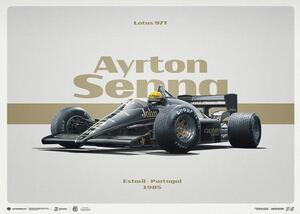 Umjetnički tisak Lotus 97T - Ayrton Senna - Horizontal Tribute - Estoril, 1985, Automobilist