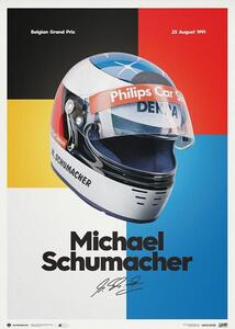 Umjetnički tisak Michael Schumacher - Helmet - 1991