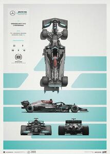 Umjetnički tisak Mercedes-AMG Petronas F1 Team - W12 - Blueprint - 2021