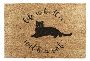 Otirač od kokosovih vlakana 40x60 cm Life Is Better With a Cat – Artsy Doormats