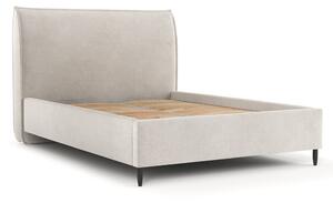 Krem tapecirani bračni krevet s prostorom za pohranu s podnicom 180x200 cm Shell – Maison de Rêve