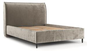 Bež tapecirani bračni krevet s prostorom za pohranu s podnicom 180x200 cm Shell – Maison de Rêve