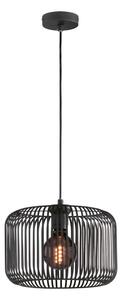 Crna viseća svjetiljka s metalnim sjenilom ø 30 cm Cage – Fischer & Honsel