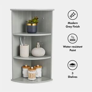 VonHaus 3000838 – Troslojna kutna polica za kupaonicu
