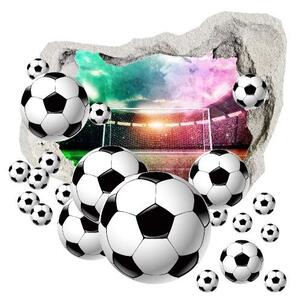 3D zidna naljepnica nogometne lopte s pozadinom stadiona 75 x 75 cm