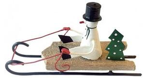 Božićna figurica Snowman on Wooden Sledge - G-Bork