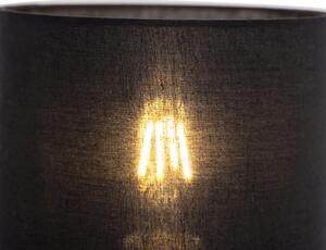 Art Deco zidna svjetiljka zlatna s pamučno crnom sjenilom - Stacca