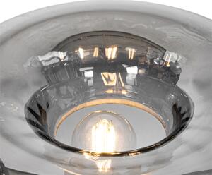 Art Deco stolna lampa crna sa dimnim staklom - Ayesha
