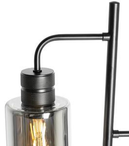 Moderna podna lampa crna sa dimnim staklom 2 svjetla - Stavelot