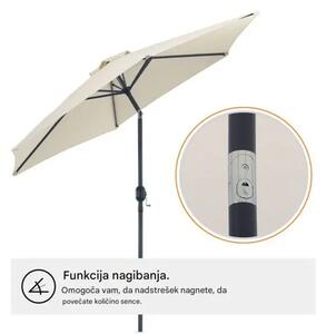 VonHaus 2522062- suncobran promjera 2,7 m s funkcijom nagiba u boji slonovače/bež (Ivory)