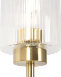Art Deco podna lampa zlatna sa staklom 2 svjetla - Laura