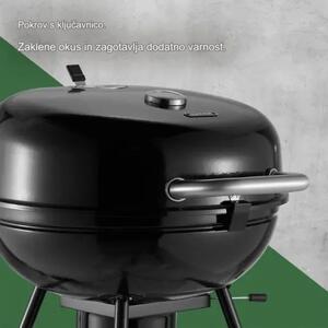VonHaus Kettle BBQ Roštilj na Ugljen i Drva – Prijenosni Vrtni Roštilj s Termometrom i Kotačićima