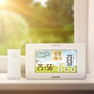 Bewello BW2070 Digitalna Meteorološka Stanica – Bežični Termometar, Higrometar & Sat s Alarmom