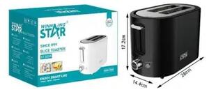 WinningStar DA01180 Električni Toster – 750W – 2 Utora – Crni – Sa 6 Razina Tamnjenja