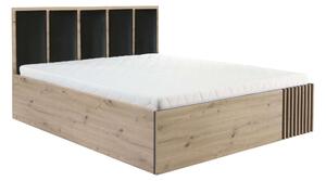 Zondo Bračni krevet 140 cm Claudi 16 (s podnicom) (hrast artisan). 1055500