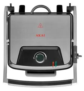 AKAI AGR-246 Toster i Kućni Roštilj s Preklopnom Pločom, 2000W – Inox (Boja Čelika)