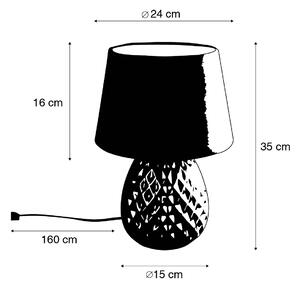 Klasična stolna lampa zelena 35 cm - Betty