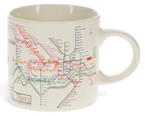 Bež keramička šalica 350 ml Heritage Tube Map – Rex London