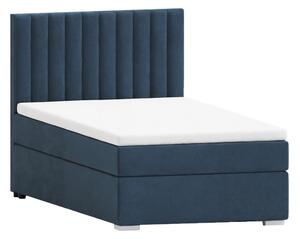 Tamno plavi tapecirani krevet s prostorom za pohranu s podnicom 100x200 cm Bunny – Ropez
