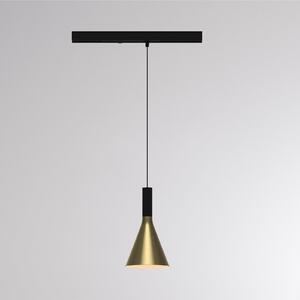 Molto Luce LORA I LED trakasta viseća svjetiljka, mesing, Ø 15 cm, 40 ° CCT, 3-fazna, Zlato / mjed, Dnevni boravak/blagovaonica, Metal, Željeznički sustav