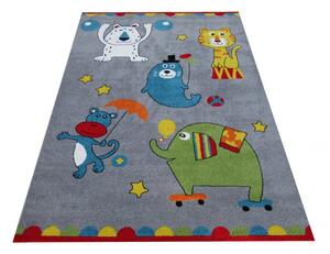 Sivi dječji tepih s veselim slikama Širina: 120 cm | Duljina: 170 cm