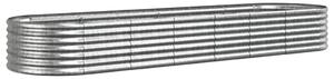 VidaXL Povišena vrtna gredica od čelika 296 x 80 x 36 cm srebrna