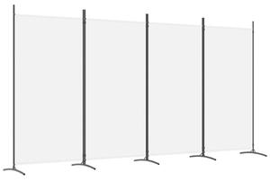 VidaXL Sobna pregrada s 4 panela bijela 346 x 180 cm od tkanine