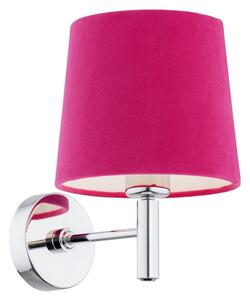 Argon 3909 - Zidna lampa BOLZANO 1xE27/15W/230V ružičasta/sjajni krom
