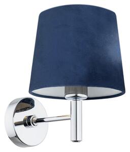Argon 3908 - Zidna lampa BOLZANO 1xE27/15W/230V plava/sjajni krom
