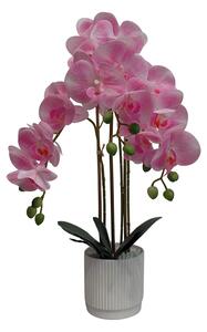 Umjetna orhideja 52 cm roza u posudi (Real Touch) - Roza - 51 - 70 cm