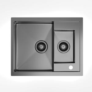 Klarstein TitanSteel kuhinjski sudoper, 61 x 50 cm, 2 sudopera, nehrđajući čelik, otporan na toplinu