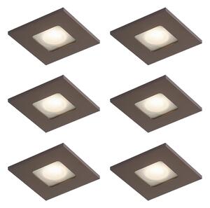 Set od 6 modernih ugradbenih reflektora tamna bronca kvadratni IP44 - Qure