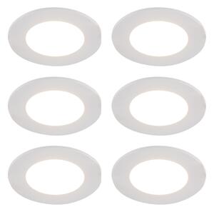 Set od 6 ugradbenih reflektora bijeli, uklj. LED s 3-stupanjskim prigušivanjem IP65 - Blanca