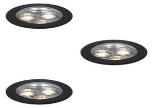 Set od 3 moderne podne svjetiljke crne 3-svjetla IP65 - Tribus