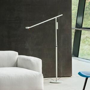 HAY Hay Fifty-Fifty LED podna lampa, siva, visina 135 cm, prigušiva, prigušiva, Sivo, Dnevni boravak/blagovaonica, Aluminij