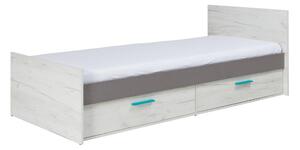 Zondo.hr Jednostruki krevet 90 cm Rosario R16 (hrast craft bijeli + siva) (s prostorom za odlaganje). Akcija -15%. 1123974