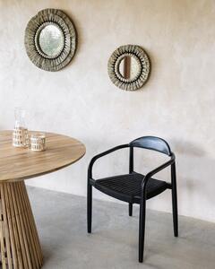 Crna vrtna stolica od drveta eukaliptusa Kave Home Glynis