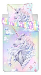 Pamučna dječja posteljina za krevet za jednu osobu 140x200 cm Unicorn "Pastel Rainbow" – Jerry Fabrics