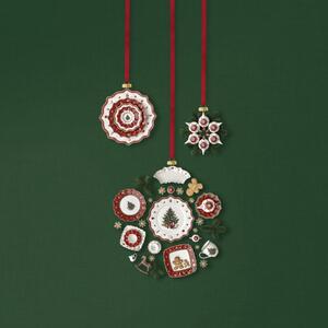 Bijelo-crveni porculanski božićni tanjur Toy's Delight Villeroy & Boch, Ø 29 cm