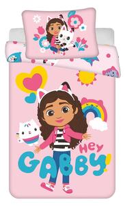 Ružičasta pamučna dječja posteljina za dječji krevetić 100x135 cm Gabby's Dollhouse – Jerry Fabrics