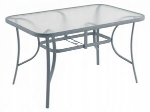 Vrtni blagovaonski stol 150 x 90 cm sa staklenom površinom Siva