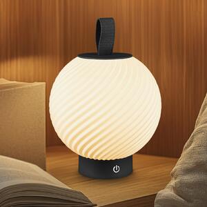 Briloner Brilo Unplugged Globe LED punjiva stolna lampa, crna/bijela, IP44, prigušiva, Crno, Područje hodnika, Plastika