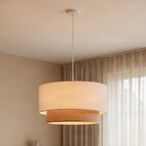 Duolla Boho viseća lampa, ekru/smeđa, Ø 45 cm, tkanina, prigušiva, Bež, Dnevni boravak/blagovaonica, Tkanina / tekstil