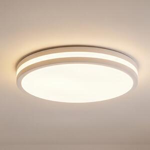 Lindby LED stropna svjetiljka Arnim, bijela, plastika, Ø 49cm, IP44, prigušiva, Bijela, kupaonica, Plastika