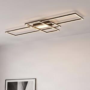 Lindby Ismera LED stropna svjetiljka 3 okvira, antracit, prigušiva, Crno, Dnevni boravak/blagovaonica, Metal