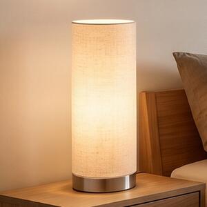 Lindby stolna lampa Ronja, visina 26 cm, krem boja, tekstil, prigušiva, Bež, spavaća soba, Tkanina / tekstil