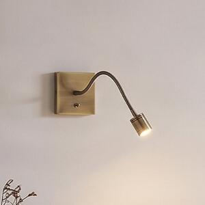 Lindby LED zidna lampa Mayar, set 2 kom, mesing, za čitanje, 11 cm, Bronca / stari mesing, spavaća soba, Metal