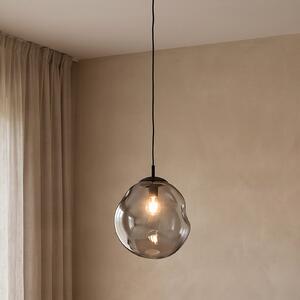 TK Lighting Staklena viseća svjetiljka Sol, Ø 35 cm, crna/dimno siva, prigušiva, Providna, Dnevni boravak/blagovaonica, Staklo