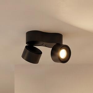 Arcchio LED stropni reflektor Rotari, 1240lm, 2 žarulje, crna, prigušiva, Crno, Dnevni boravak/blagovaonica, Aluminij