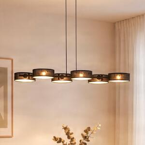 EMIBIG LIGHTING DRUMZ viseća lampa, crna, duljina 100 cm, 6 svjetiljki, tkanina, E14, prigušiva, Crno, Dnevni boravak/blagovaonica, Tkanina / tekstil